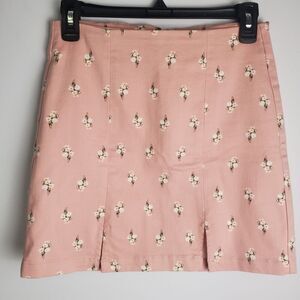 Aeropostale Floral Print Pink Coquette Mini Skirt Size Small